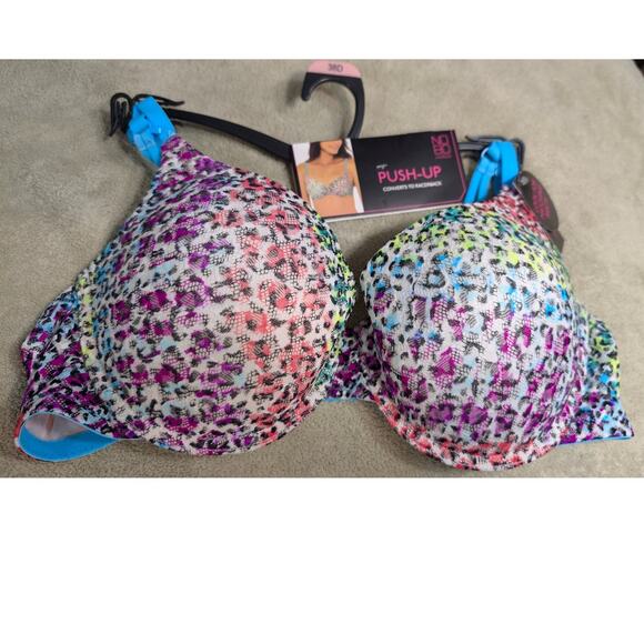 NObo NO Boundaries Push Up Bra 38D 38 D All Over Lace Convertible Racerback New - Picture 1 of 3